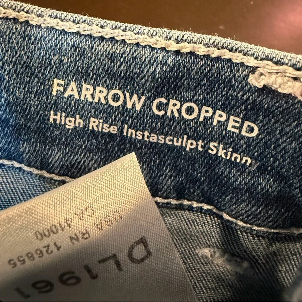 NWT DL1961 ‘Farrow’ Cropped High Rise Instasculpt Skinny Jeans in “Portage” 23